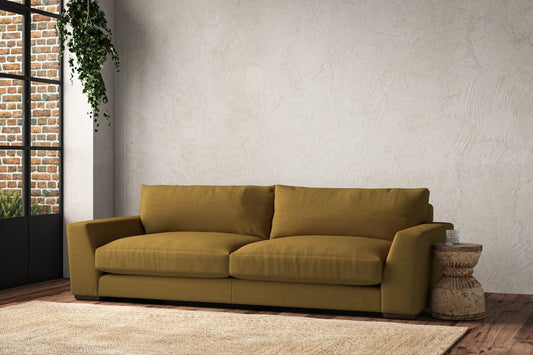Guddu Grand Sofa - Recycled Cotton Ochre
