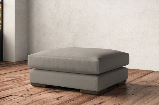 Guddu Large Footstool - Recycled Cotton Flax