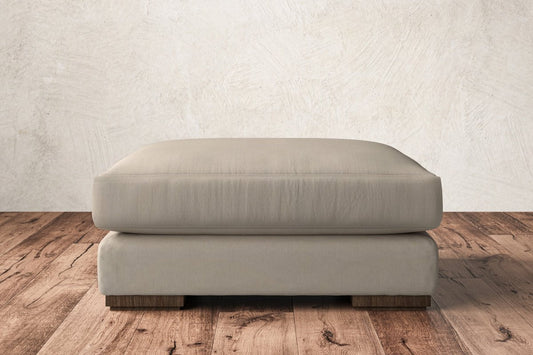 Guddu Large Footstool - Recycled Cotton Stone